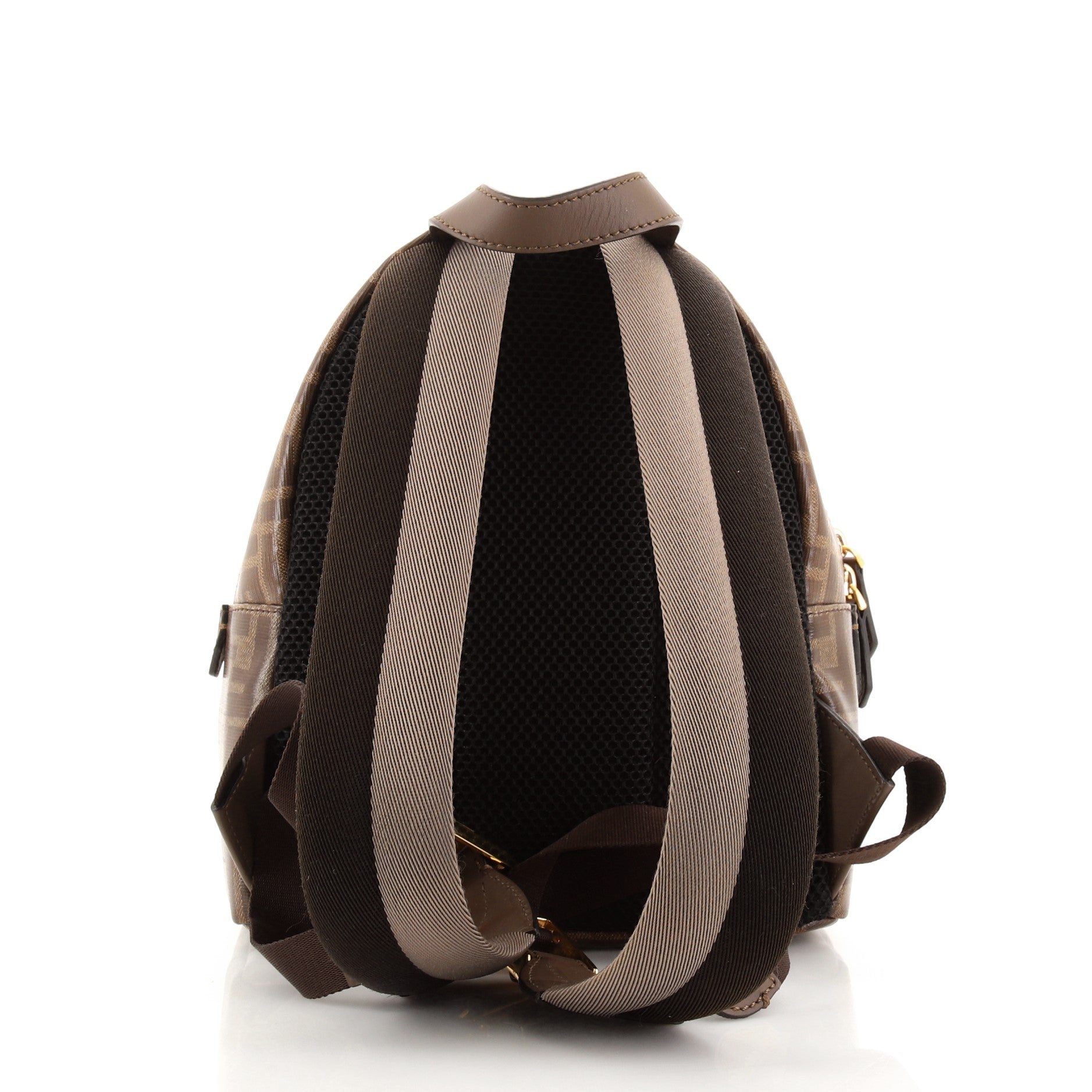Mania Logo Backpack Zucca Coated Canvas Mini