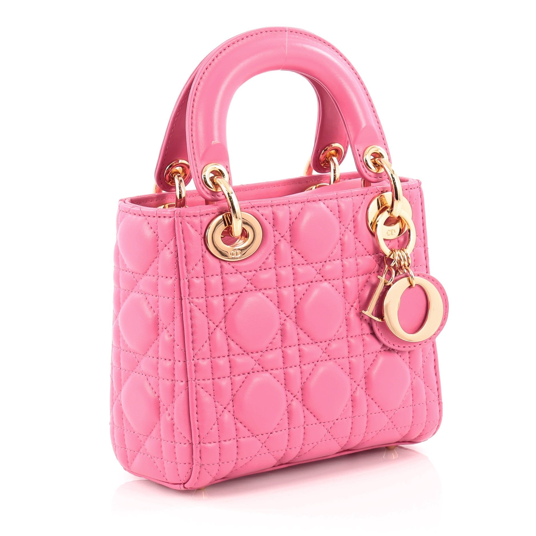 Lady Dior Handbag Cannage Quilt Lambskin Mini