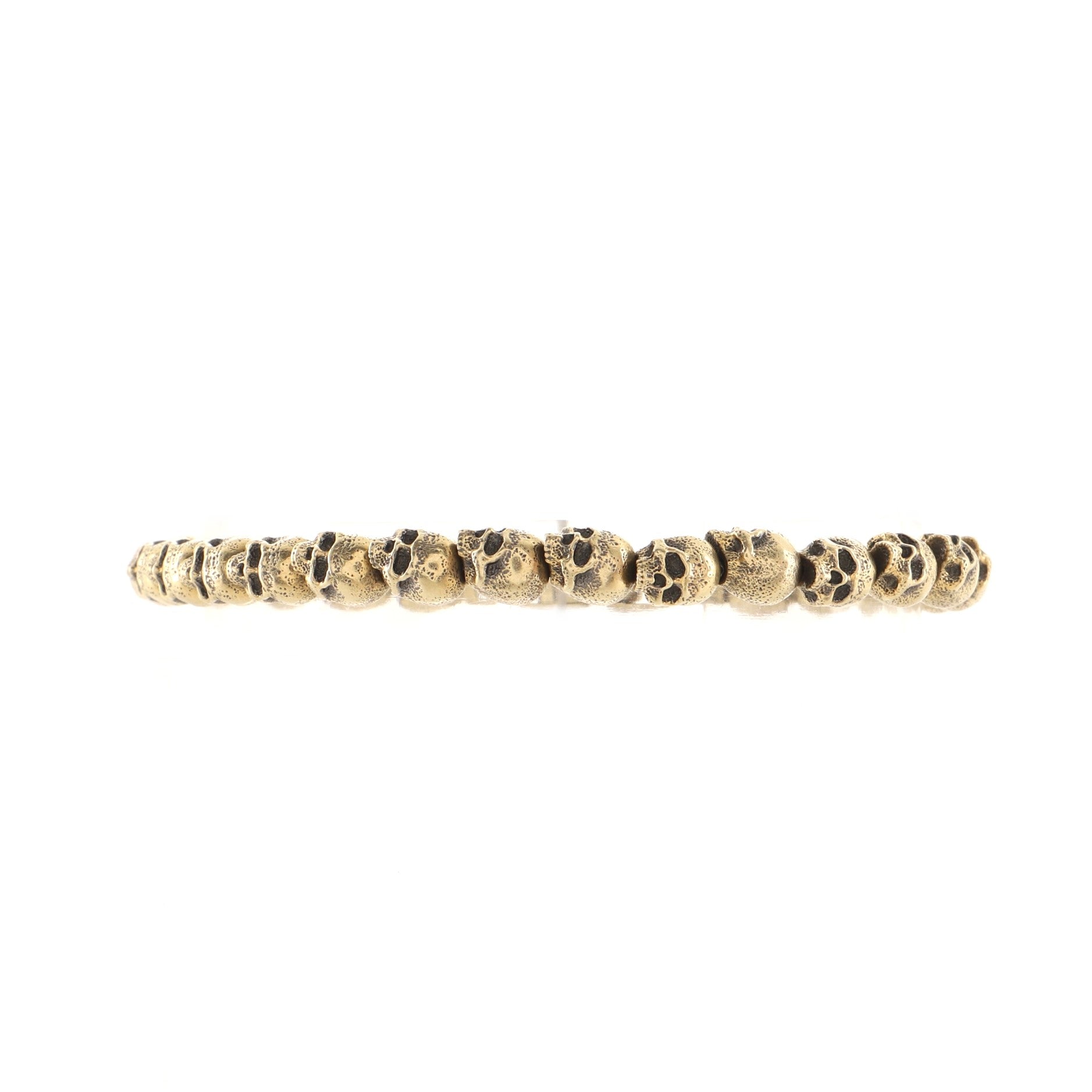Spiritual Beads Skull Bracelet 18K Yellow Gold 9mm