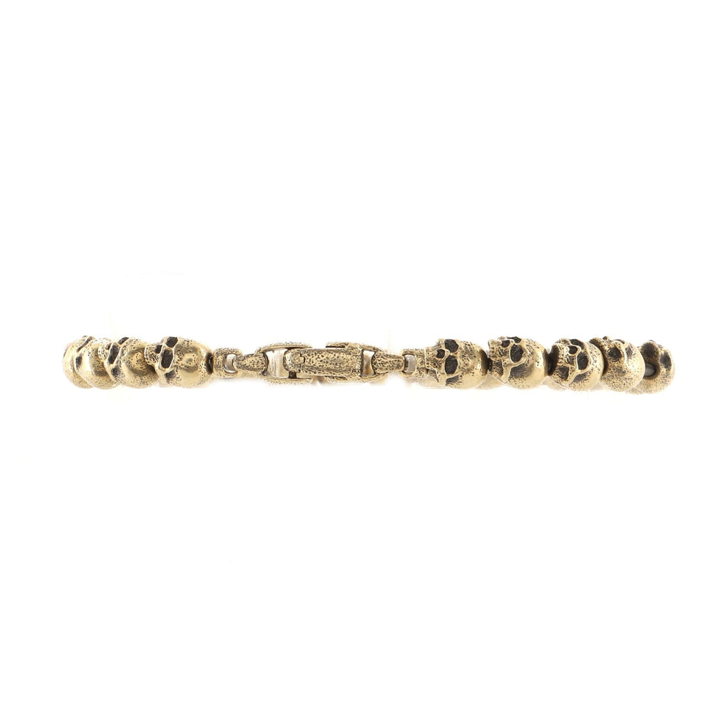 Spiritual Beads Skull Bracelet 18K Yellow Gold 9mm