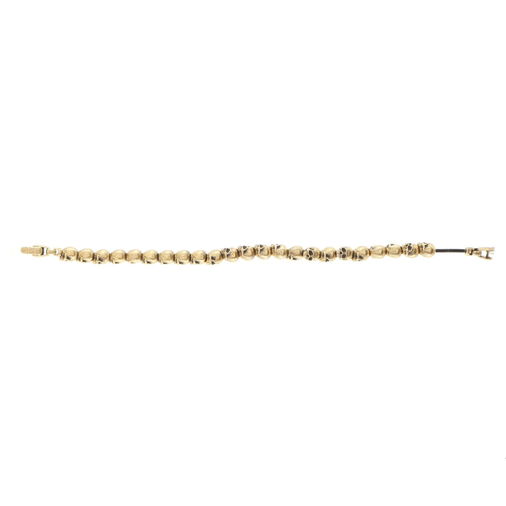 Spiritual Beads Skull Bracelet 18K Yellow Gold 9mm