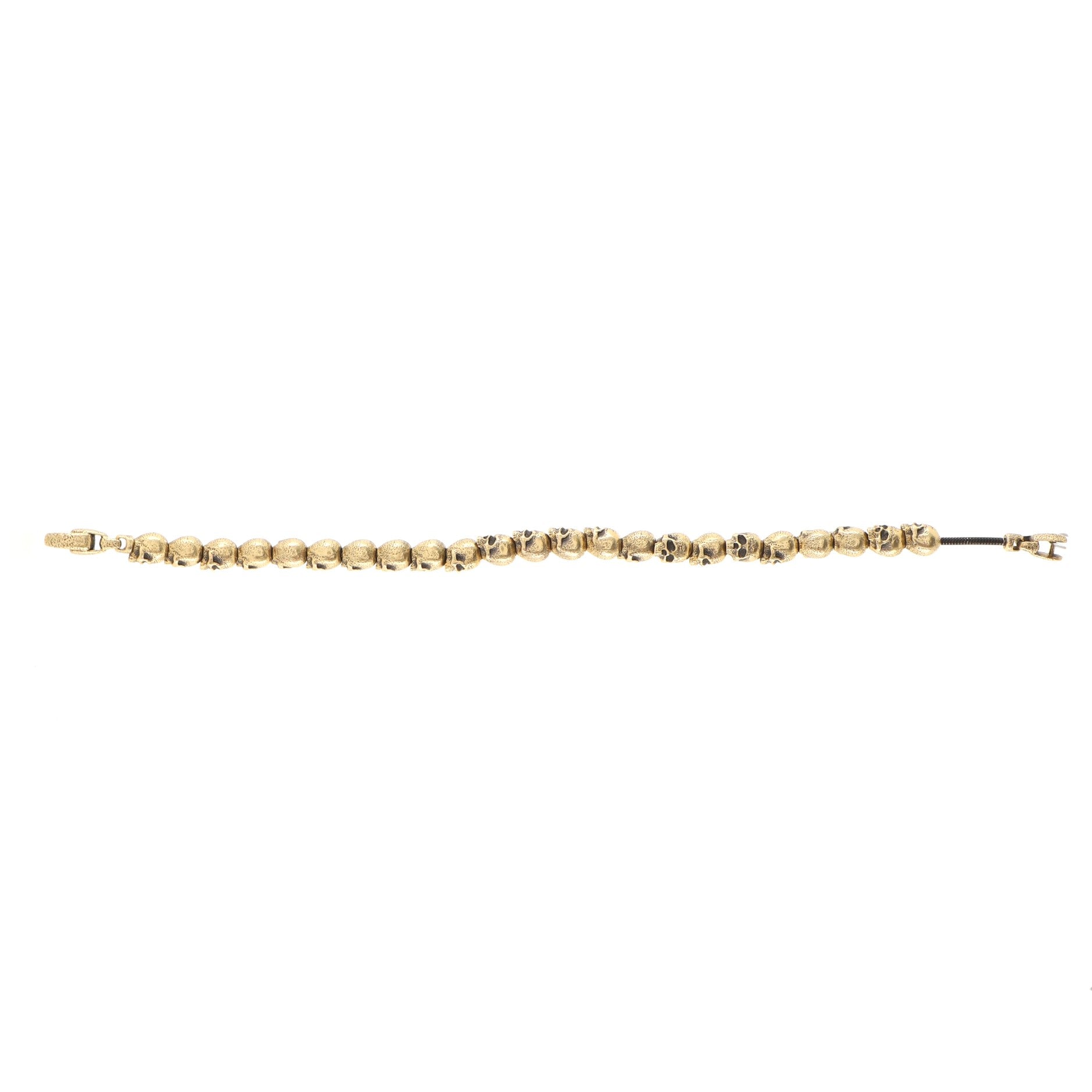 Spiritual Beads Skull Bracelet 18K Yellow Gold 9mm