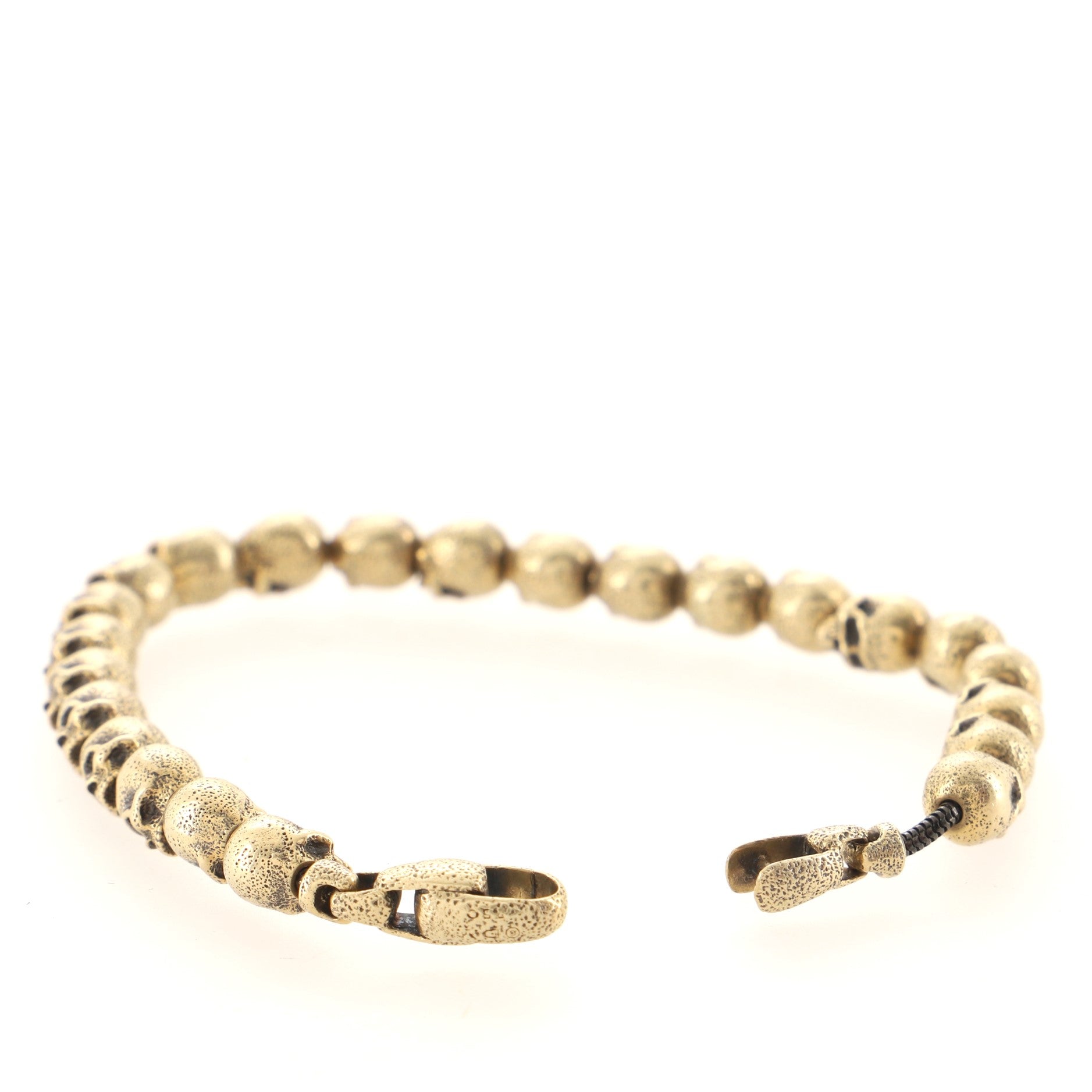Spiritual Beads Skull Bracelet 18K Yellow Gold 9mm