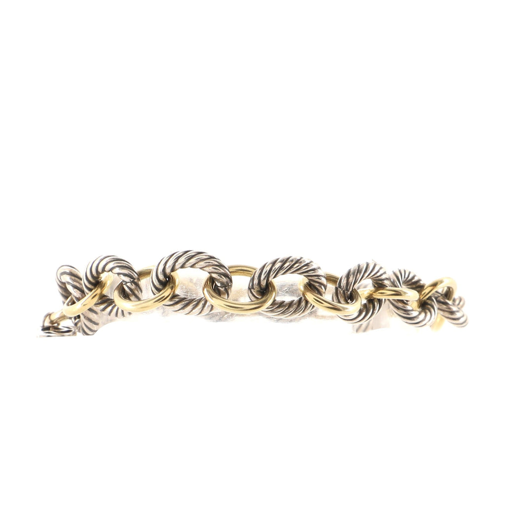 Oval Link Bracelet Sterling Silver and 18K Yellow Gold Plated 12mm