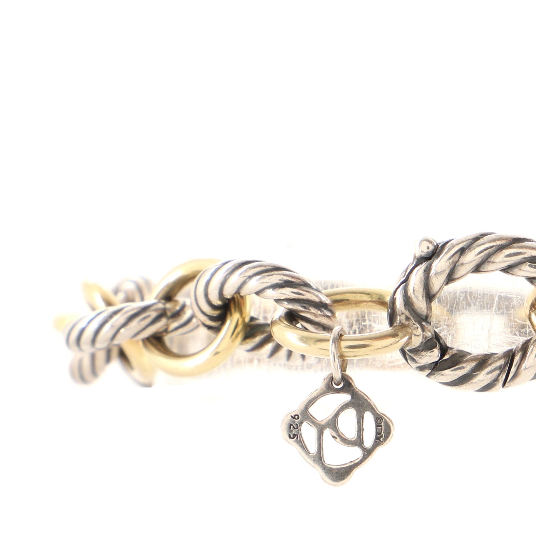 Oval Link Bracelet Sterling Silver and 18K Yellow Gold Plated 12mm