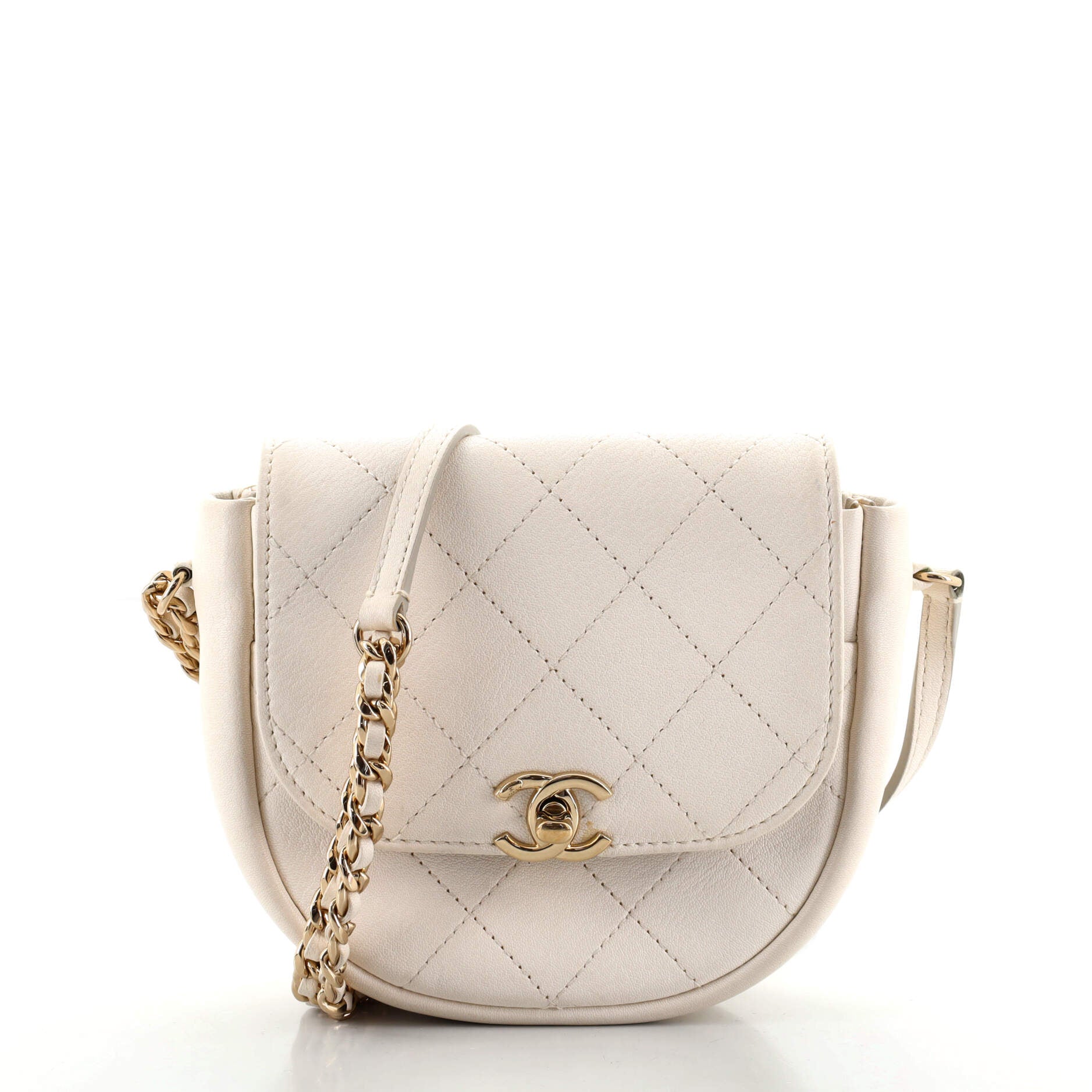 Casual Trip Messenger Bag Quilted Goatskin Mini