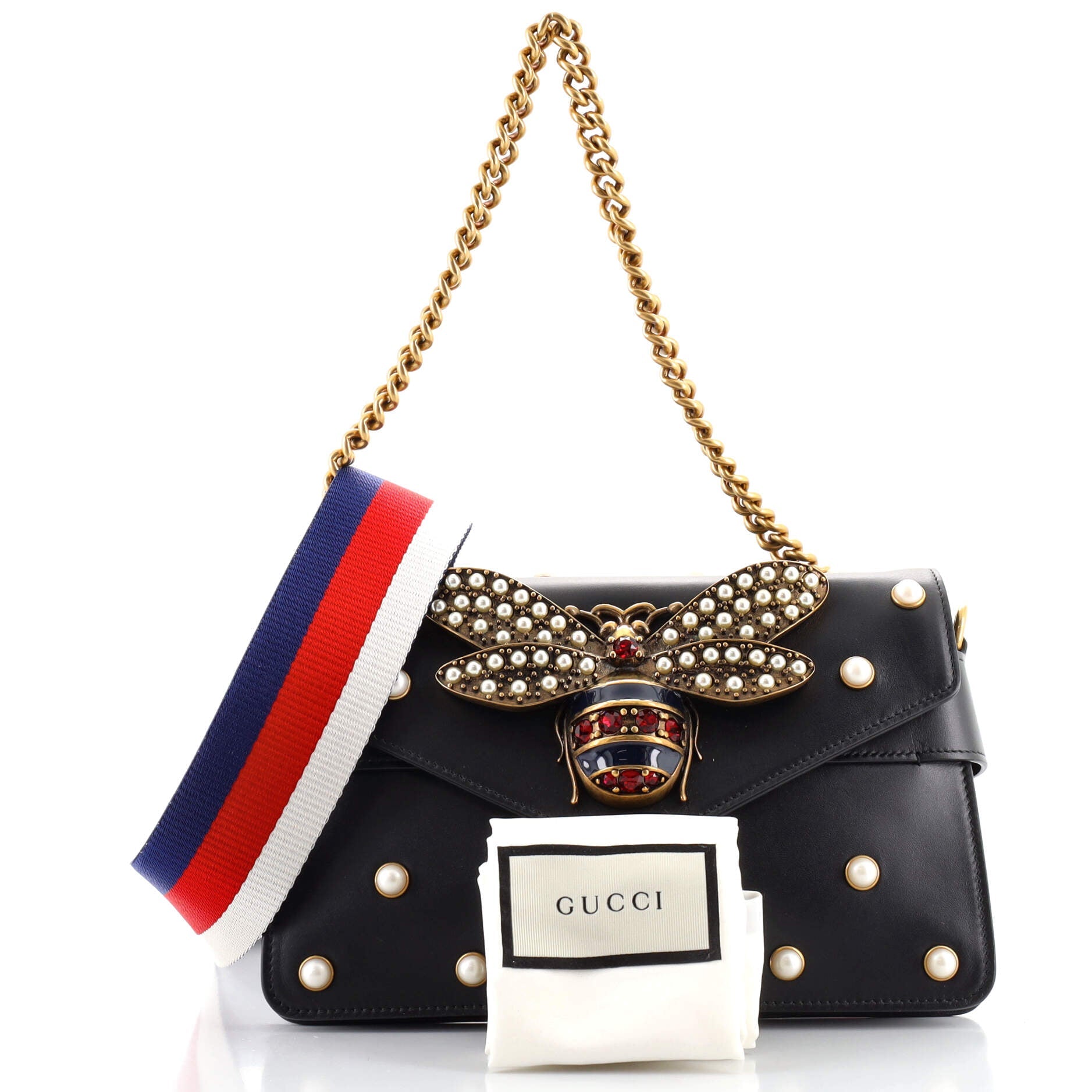 Broadway Pearly Bee Shoulder Bag Embellished Leather Mini