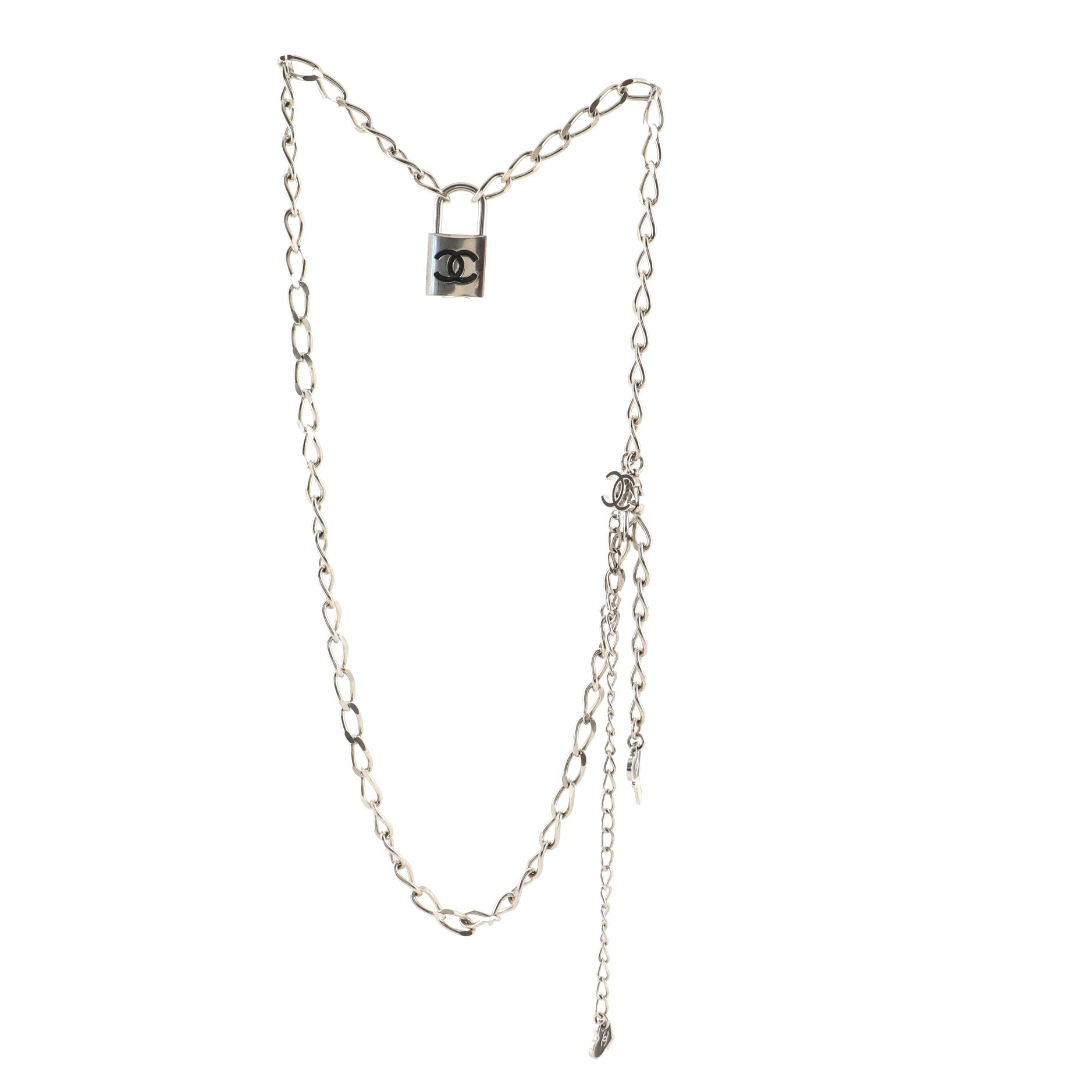 CC Chain Lock Charm Belt Metal with Enamel 105
