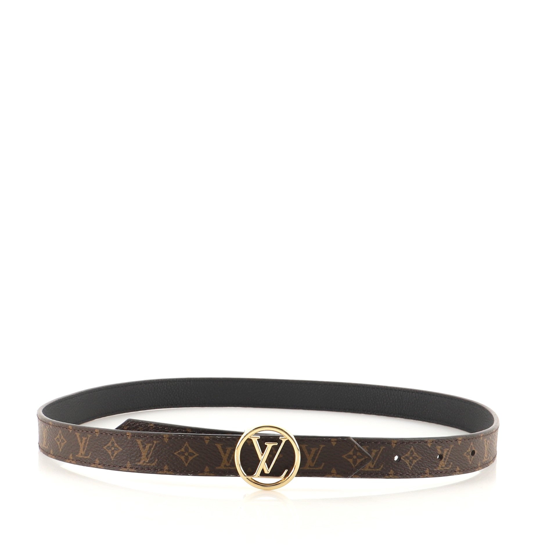LV Circle Reversible Belt Monogram Canvas and Epi Leather Thin 75