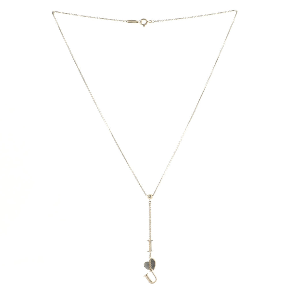 I Love You Drop Pendant Necklace Sterling Silver