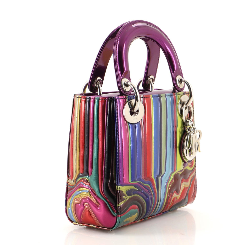 Lady Dior Art Bag Limited Edition Ian Davenport Multicolor Patent Mini