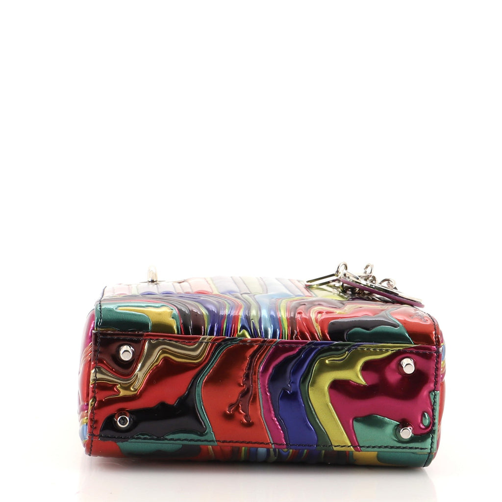 Lady Dior Art Bag Limited Edition Ian Davenport Multicolor Patent Mini