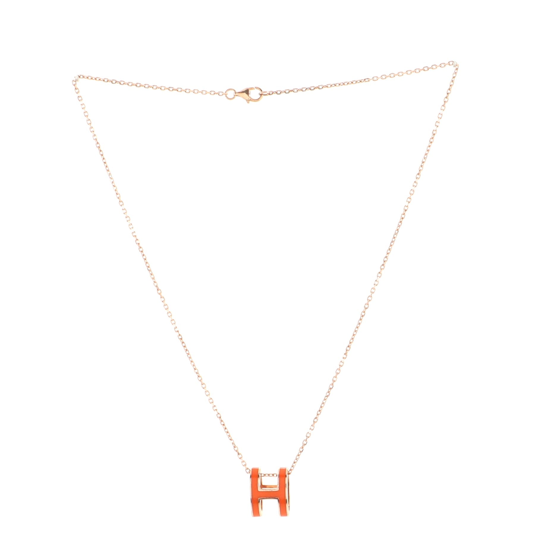 Pop H Pendant Chain Necklace Metal and Enamel