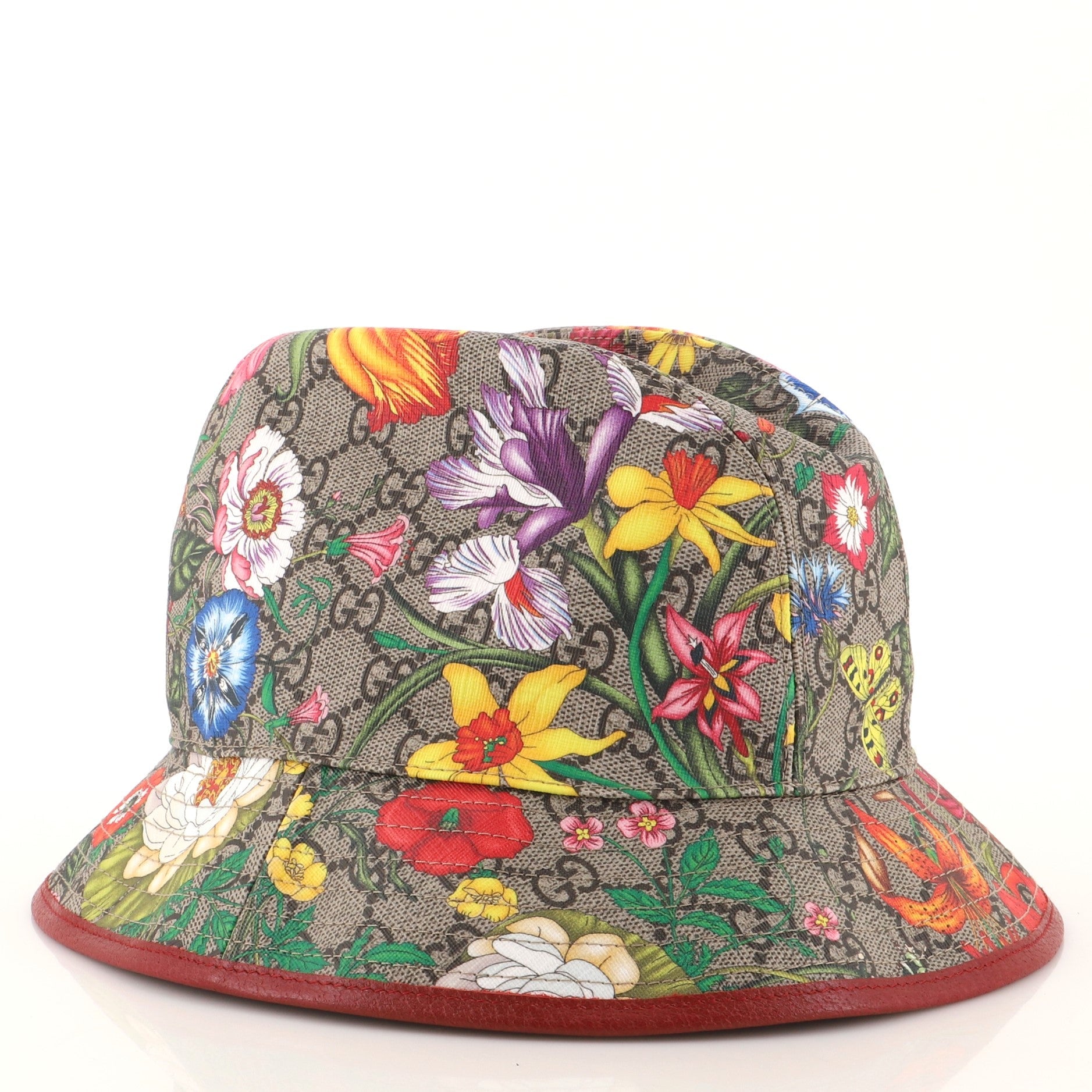 Bucket Hat Flora GG Coated Canvas Large