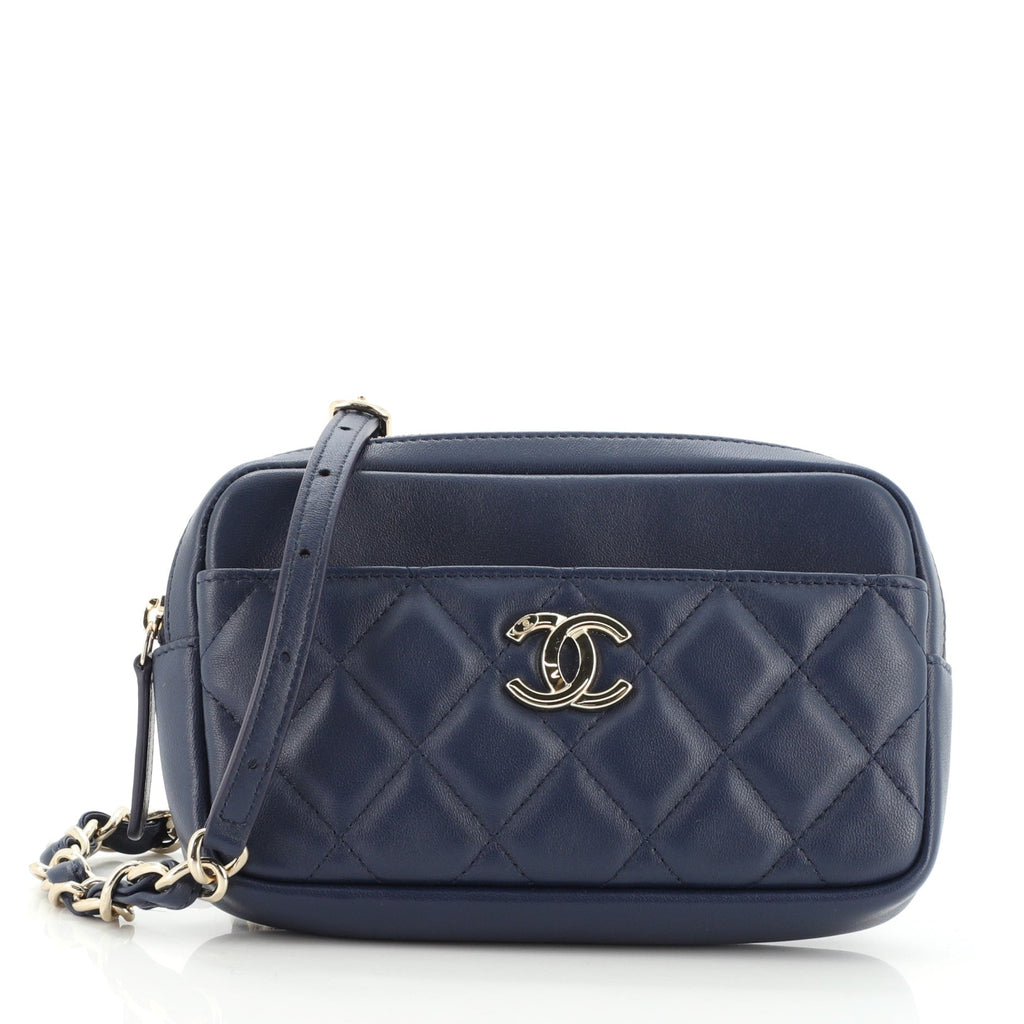 CC Front Pocket Waist Bag Quilted Lambskin Mini