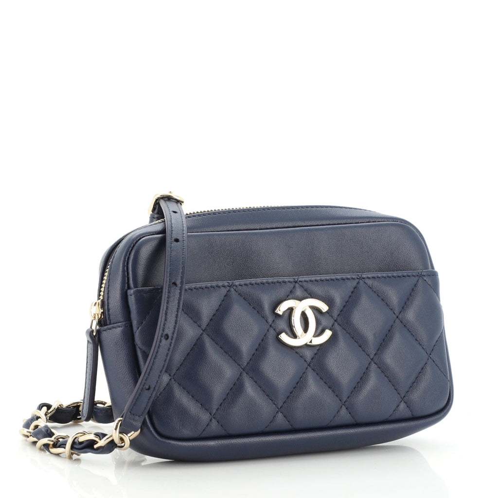 CC Front Pocket Waist Bag Quilted Lambskin Mini