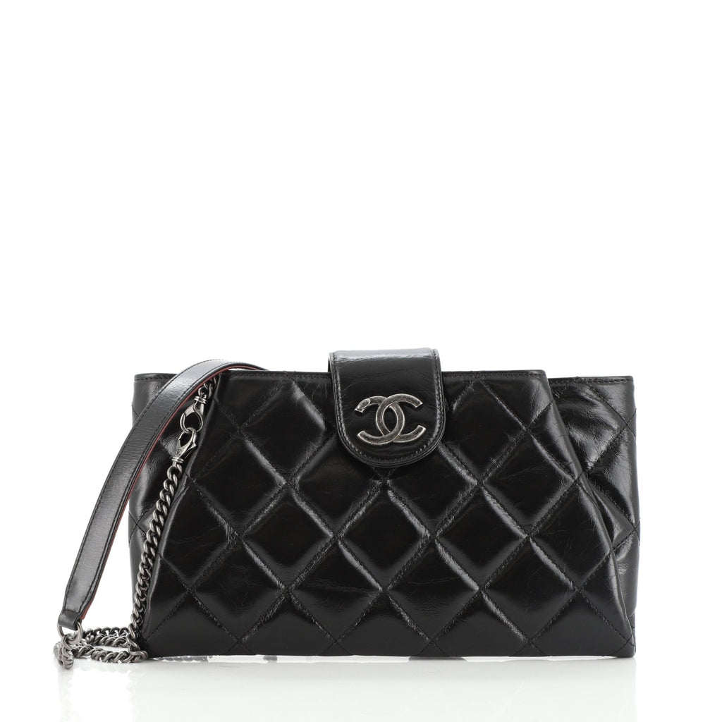 Coco Pleats Clutch Quilted Glazed Calfskin