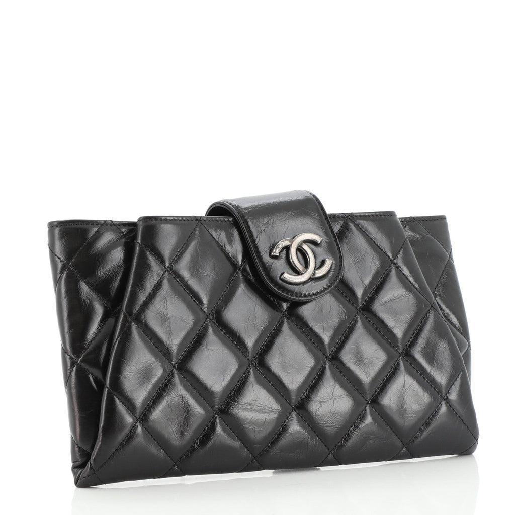 Coco Pleats Clutch Quilted Glazed Calfskin