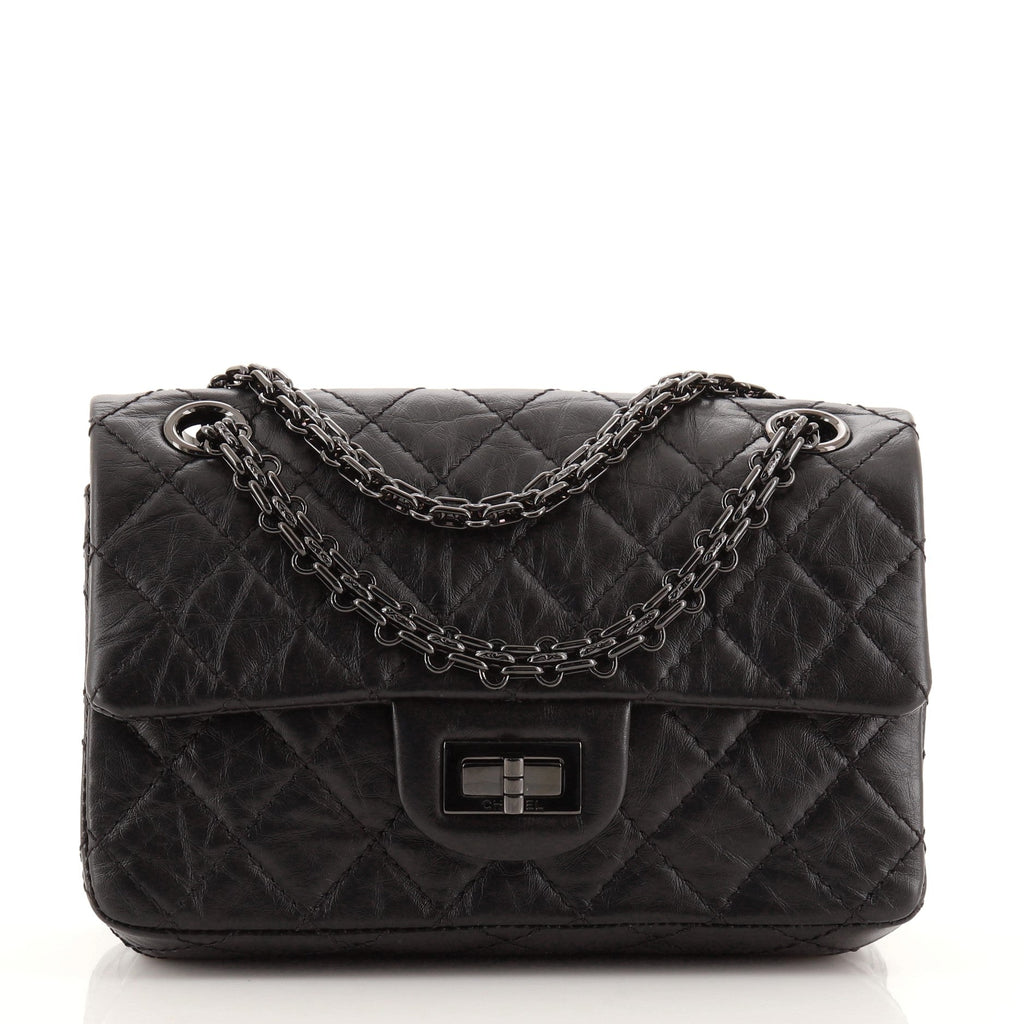 So Black Reissue 2.55 Flap Bag Quilted Aged Calfskin Mini