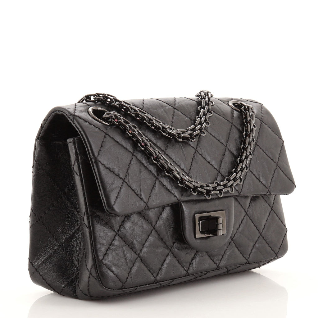So Black Reissue 2.55 Flap Bag Quilted Aged Calfskin Mini
