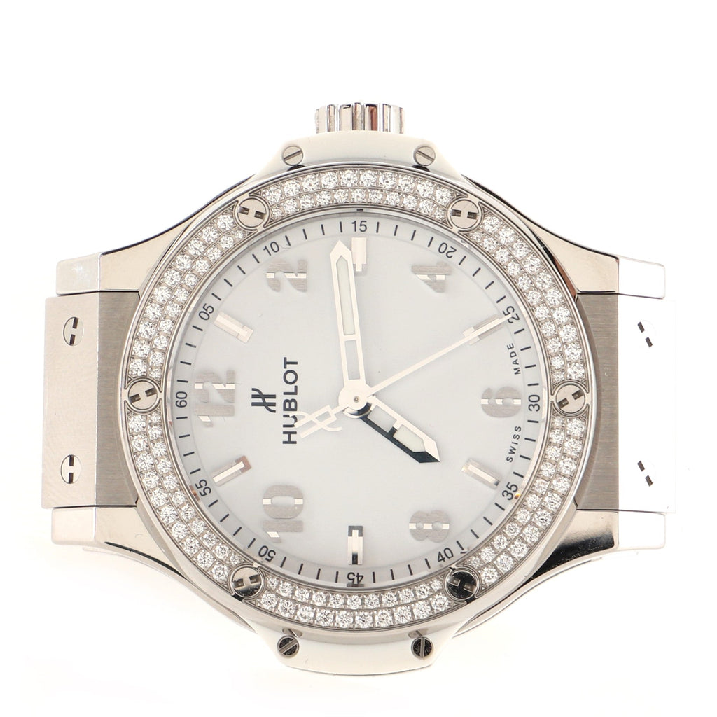 Big Bang Quartz Watch Stainless Steel and Rubber with Diamond Bezel 38