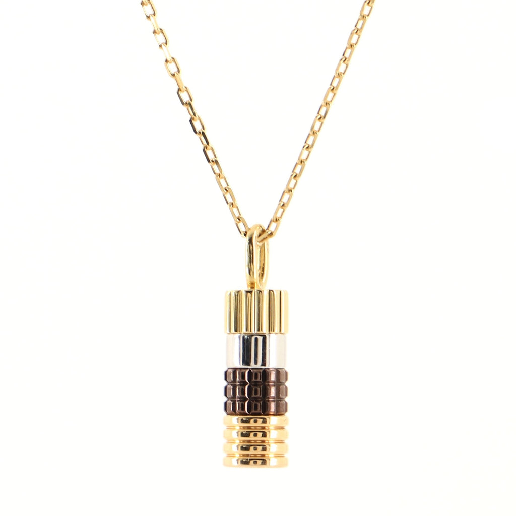 Quatre Pendant Necklace 18K Tricolor Gold and PVD