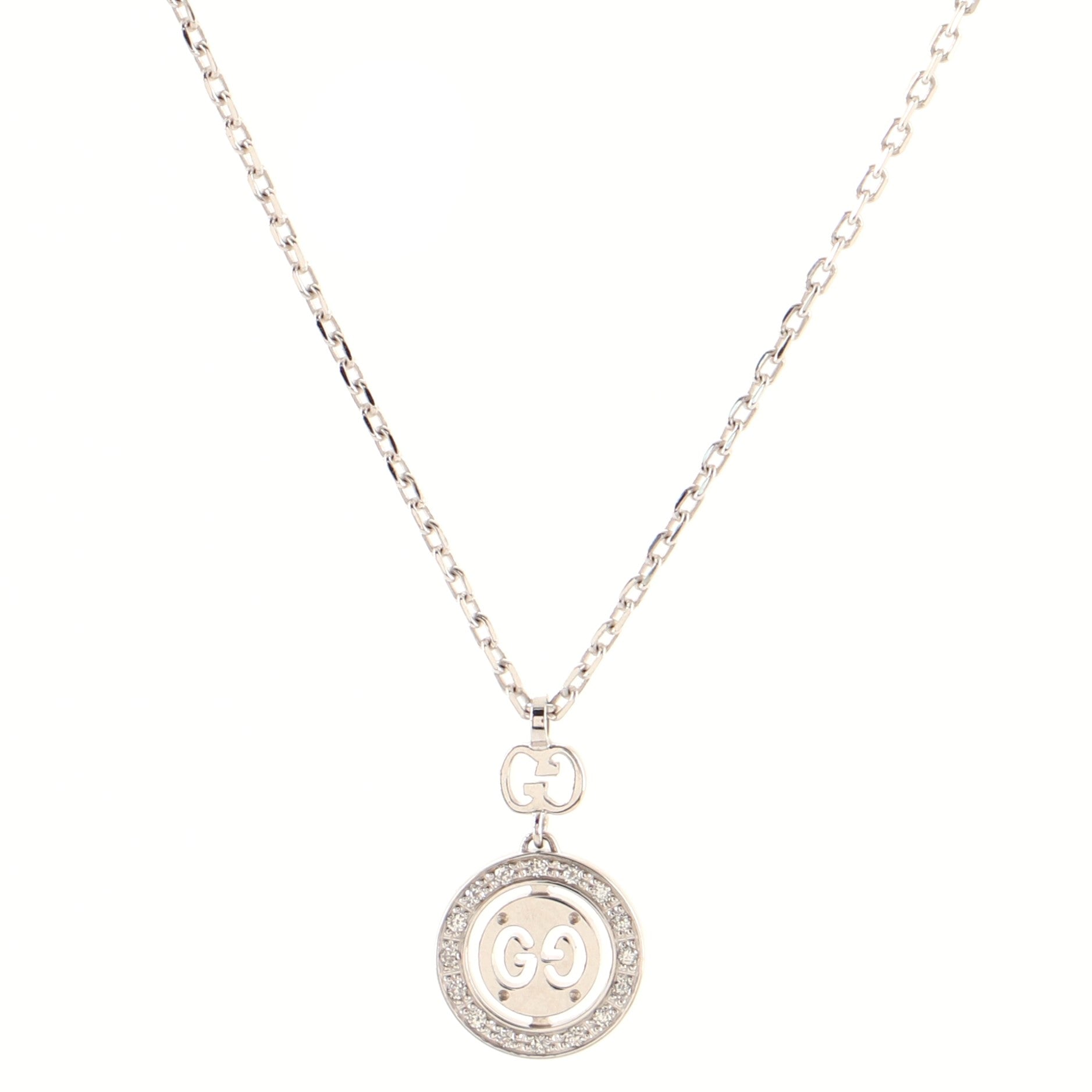 Icon Twirl Necklace 18K White Gold with Diamonds