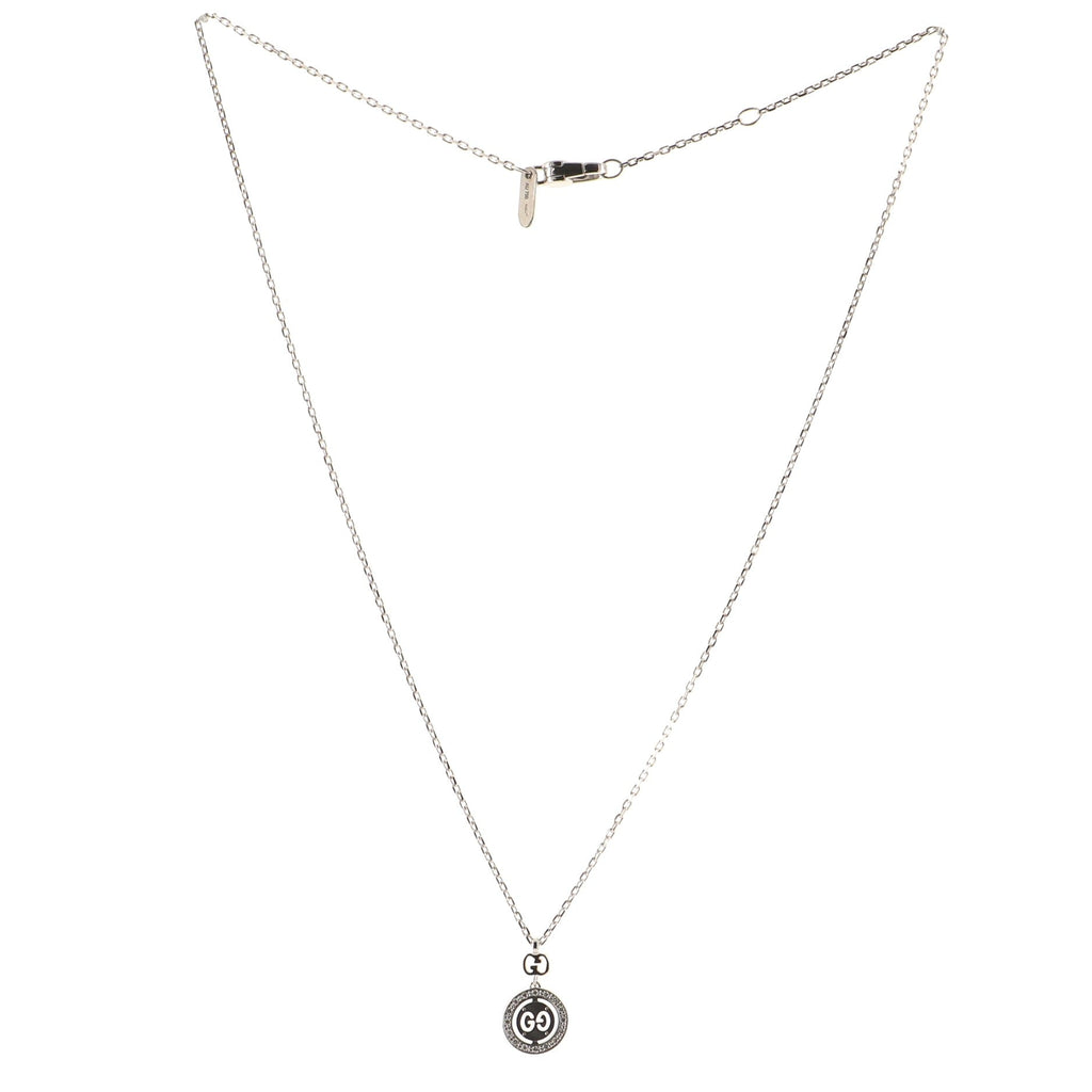 Icon Twirl Necklace 18K White Gold with Diamonds
