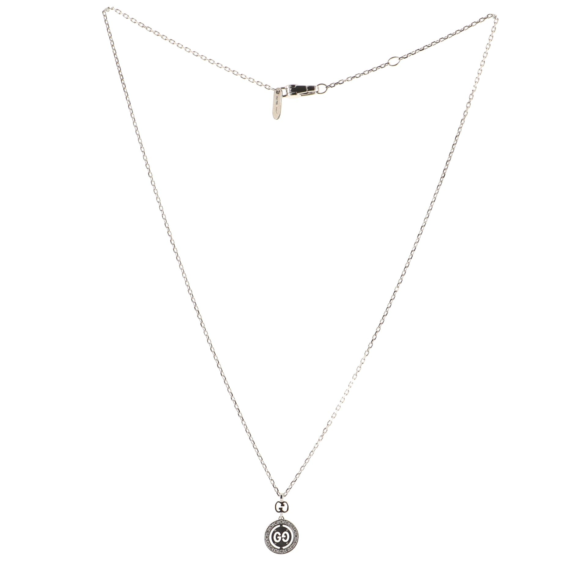 Icon Twirl Necklace 18K White Gold with Diamonds