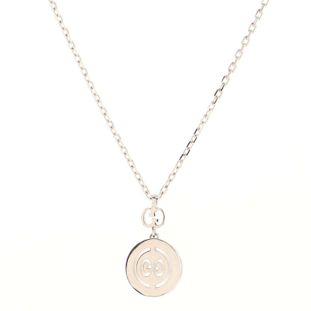 Icon Twirl Necklace 18K White Gold with Diamonds