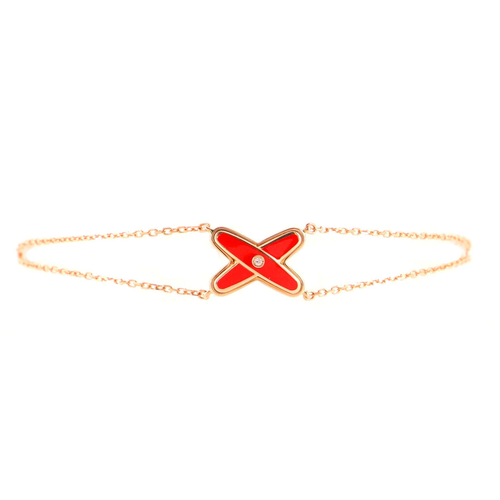Jeux de Liens Bracelet 18K Rose Gold with Diamond and Lacquer