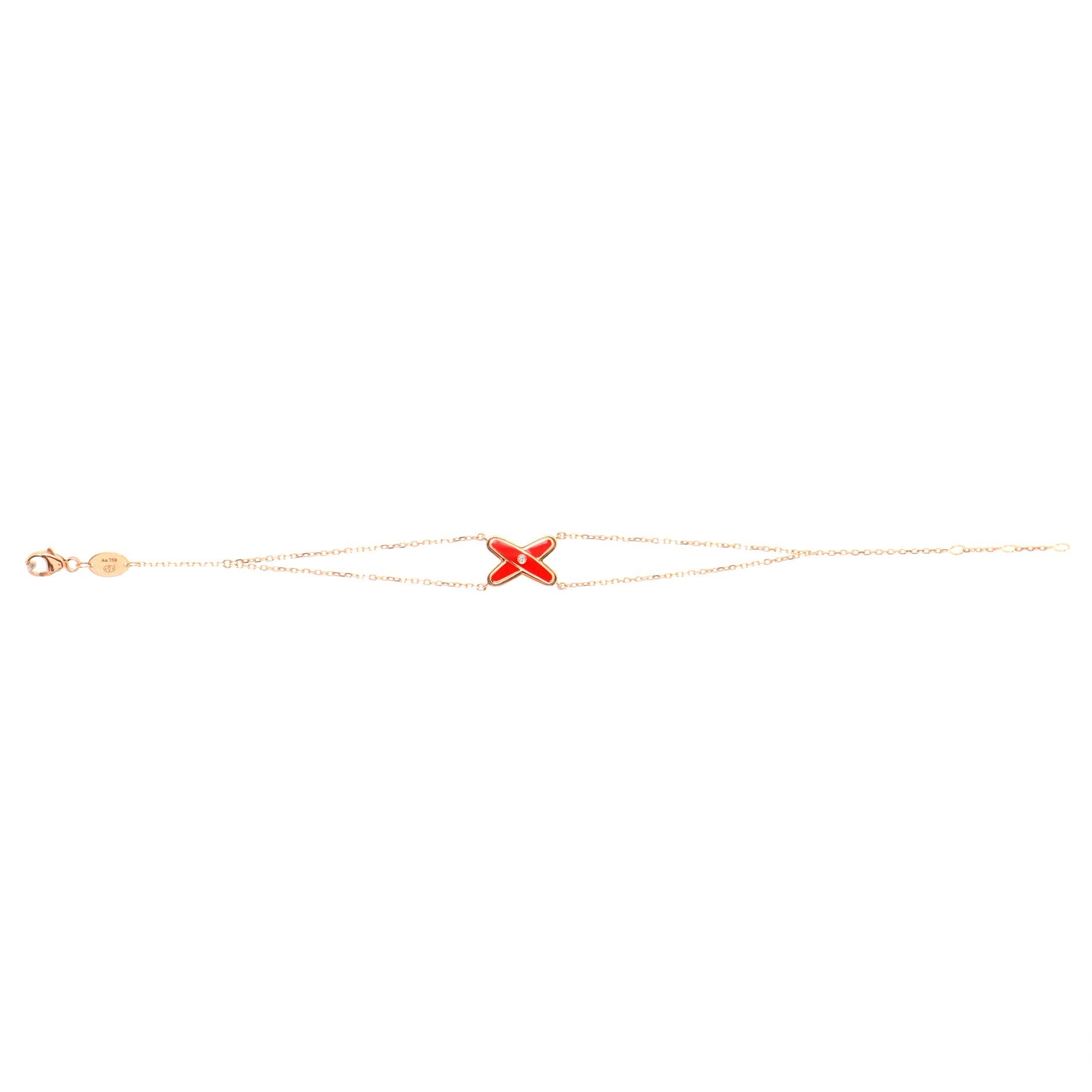 Jeux de Liens Bracelet 18K Rose Gold with Diamond and Lacquer