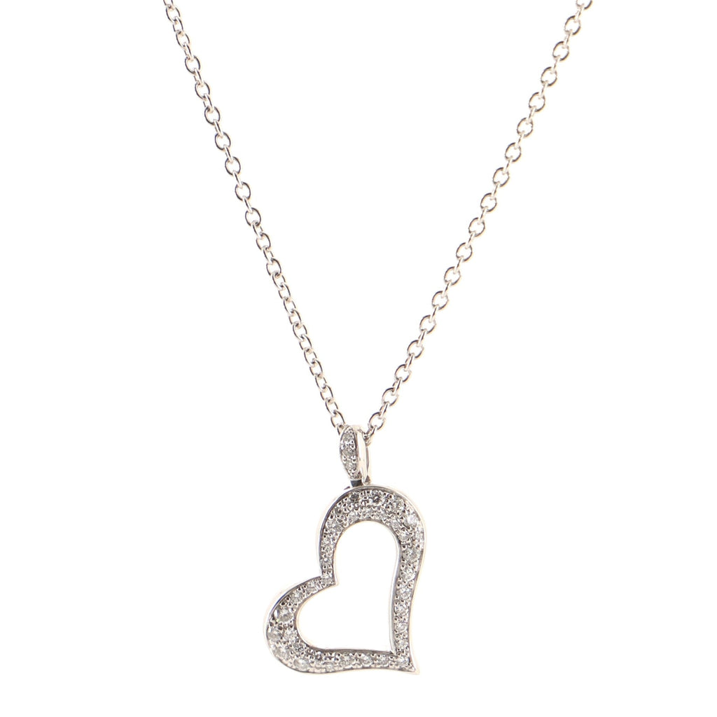 Limelight Hearts Pendant Necklace 18K White Gold with Diamonds