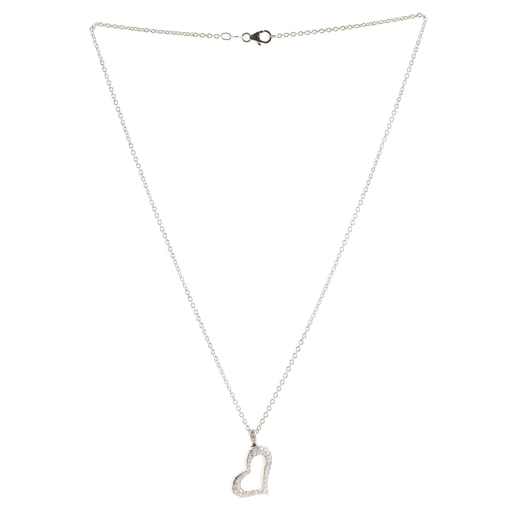 Limelight Hearts Pendant Necklace 18K White Gold with Diamonds