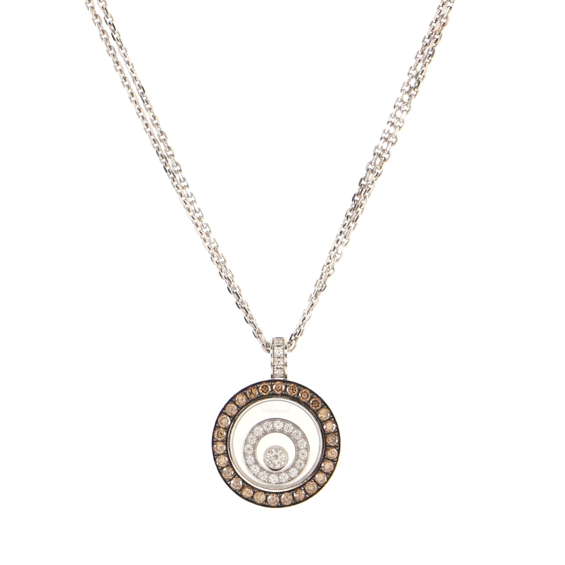 Happy Spirit Pendant Necklace 18K White Gold with Diamonds
