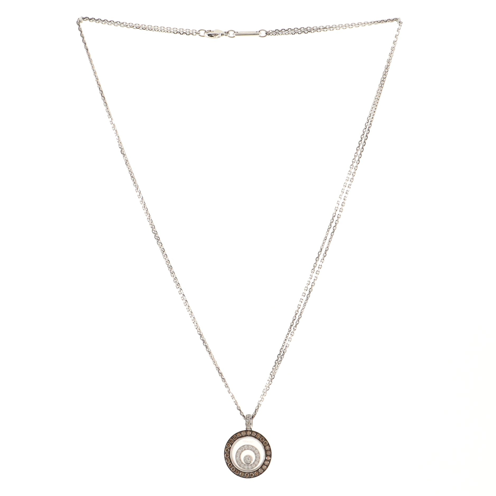 Happy Spirit Pendant Necklace 18K White Gold with Diamonds