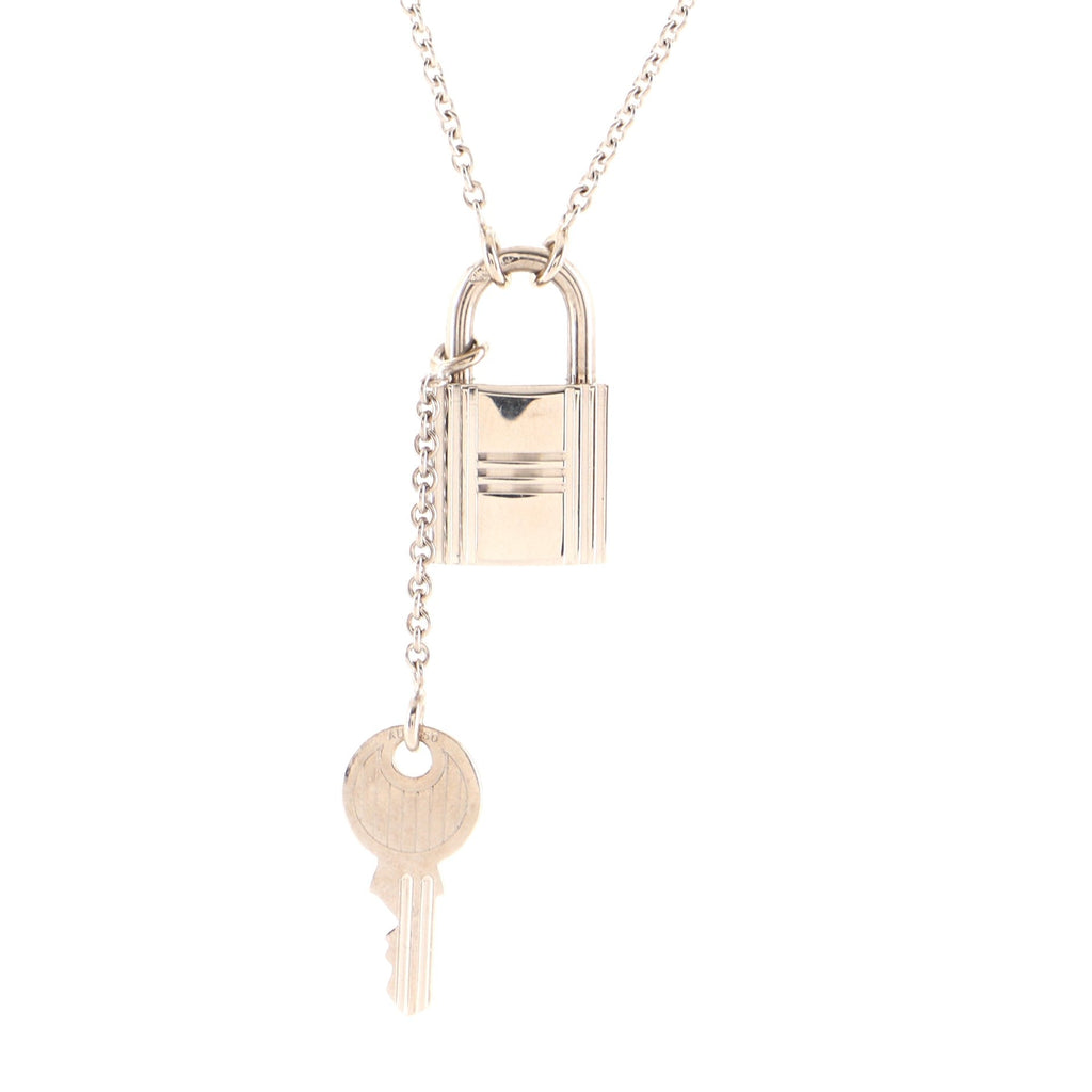 Cadenas Key Pendant Necklace 18K White Gold
