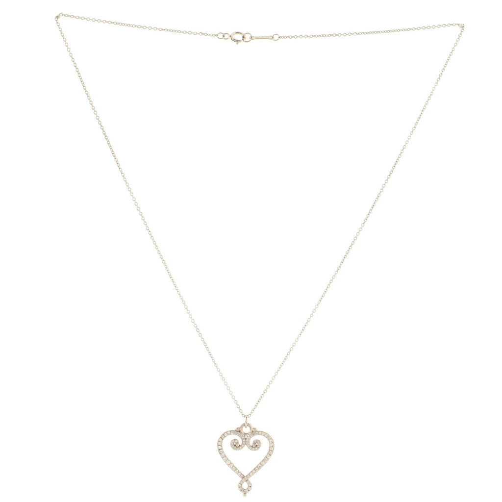 Venice Goldoni Pendant Necklace 18K White Gold with Diamonds