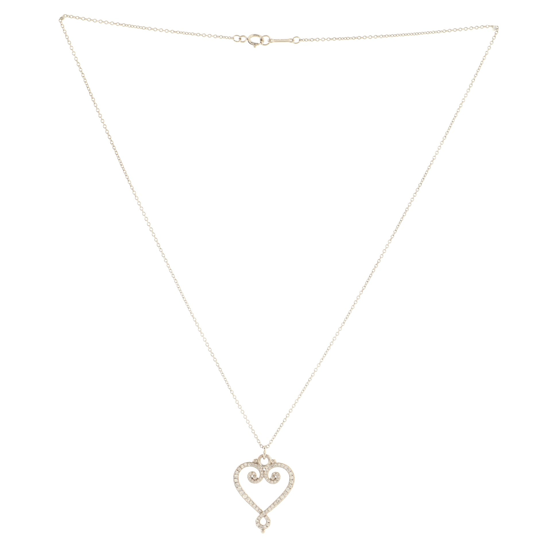 Venice Goldoni Pendant Necklace 18K White Gold with Diamonds