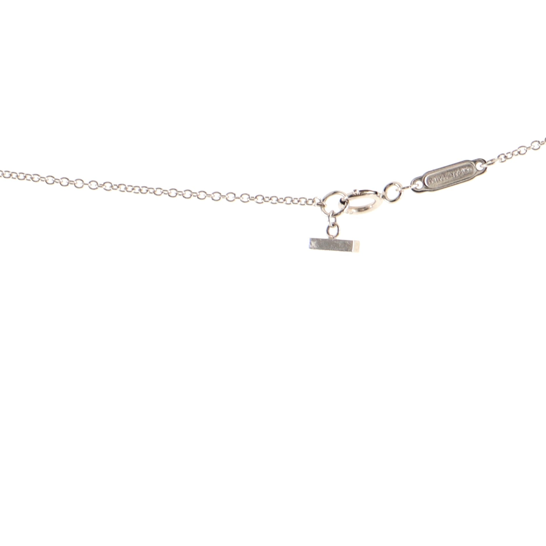 T Smile Pendant Necklace 18K White Gold Small