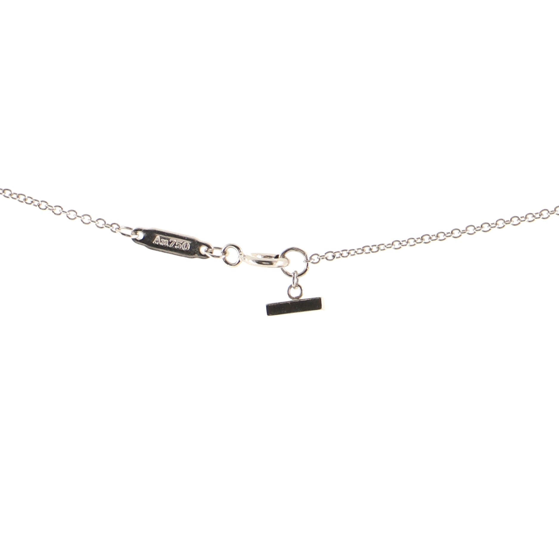 T Smile Pendant Necklace 18K White Gold Small