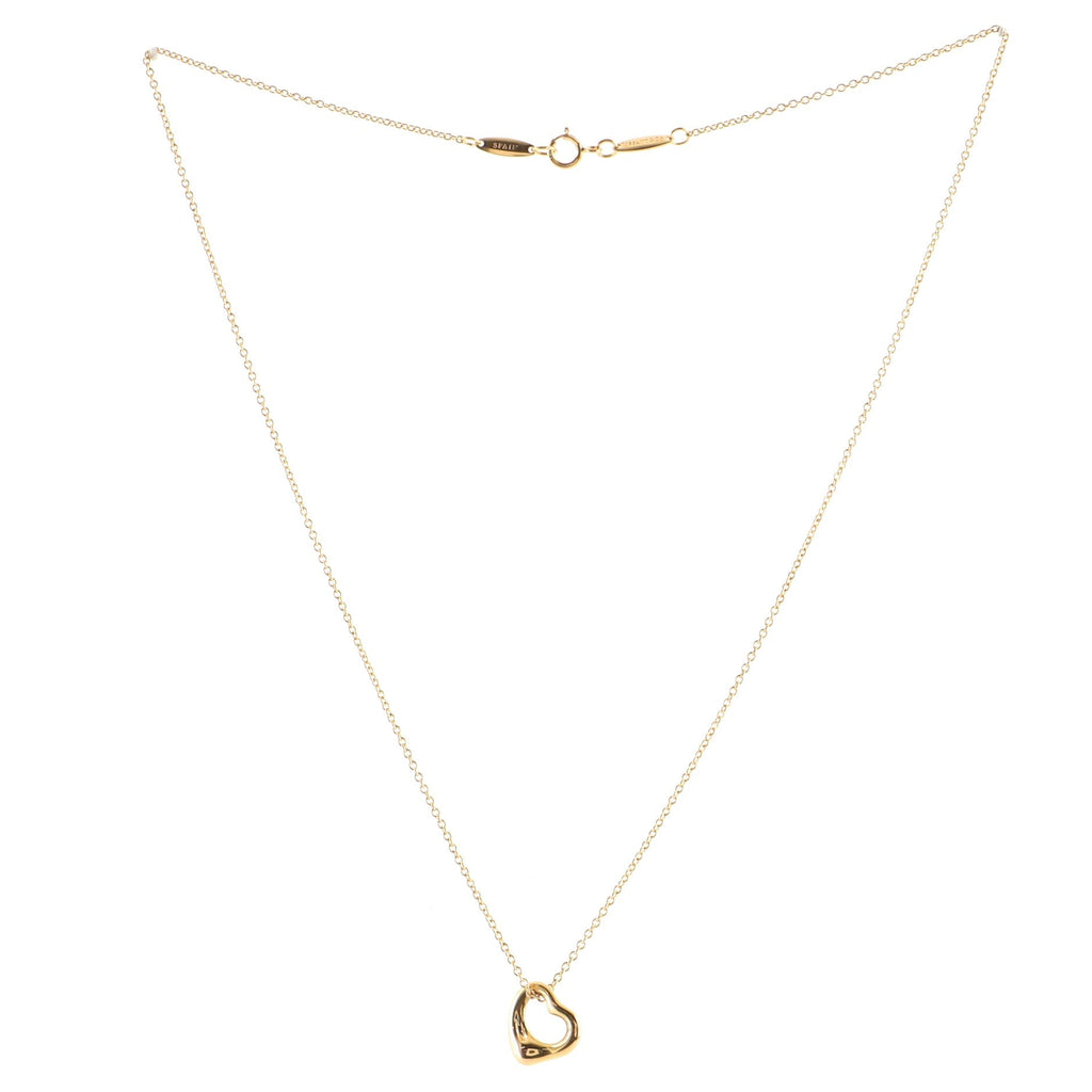 Elsa Peretti Open Heart Pendant Necklace 18K Rose Gold 11mm