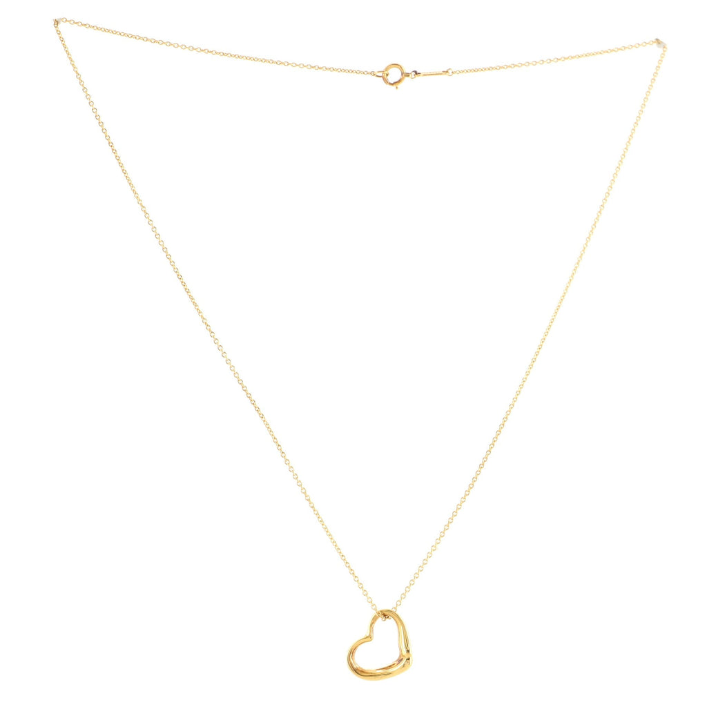 Elsa Peretti Open Heart Pendant Necklace 18K Yellow Gold 16mm