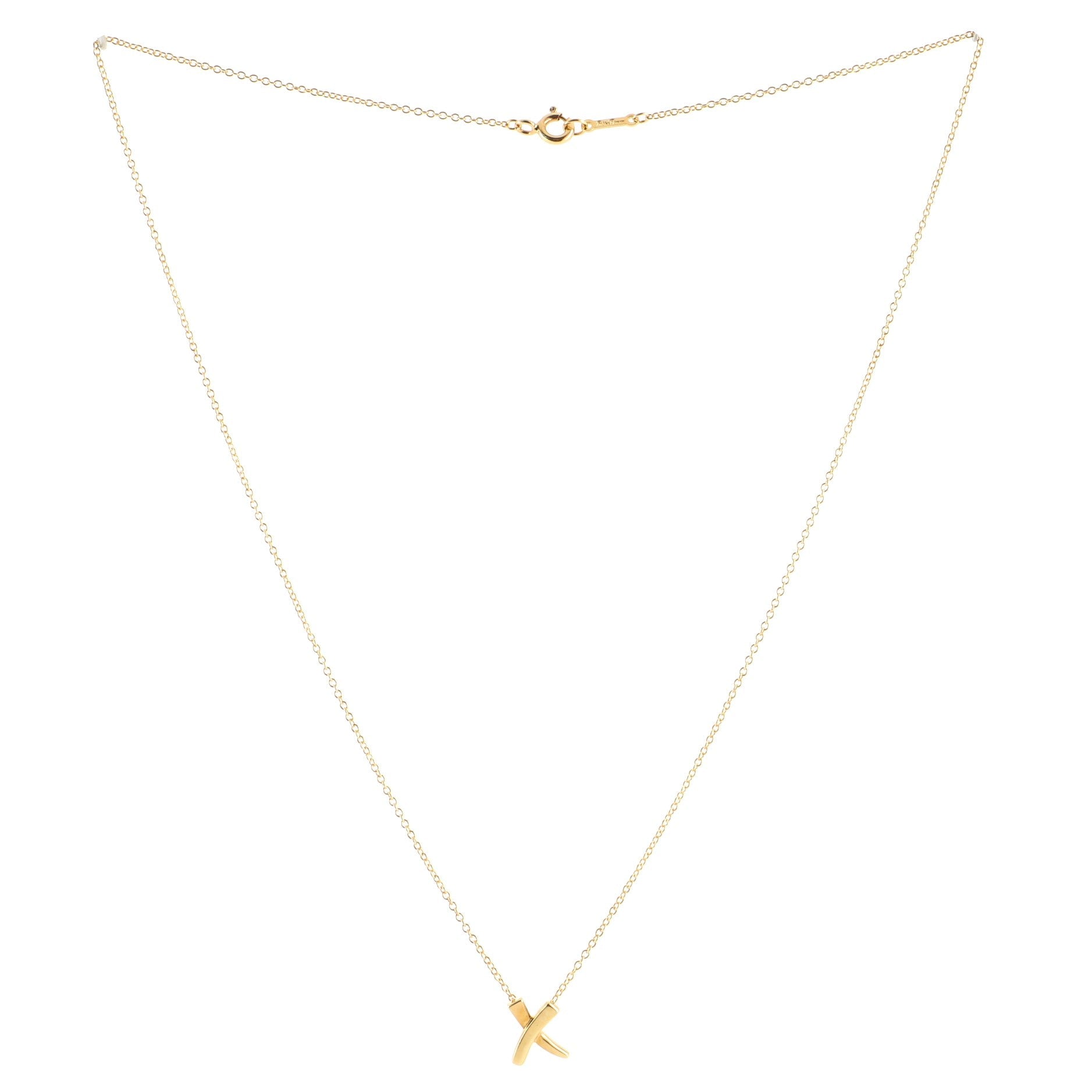 Paloma Picasso Graffiti X Pendant Necklace 18K Yellow Gold Small