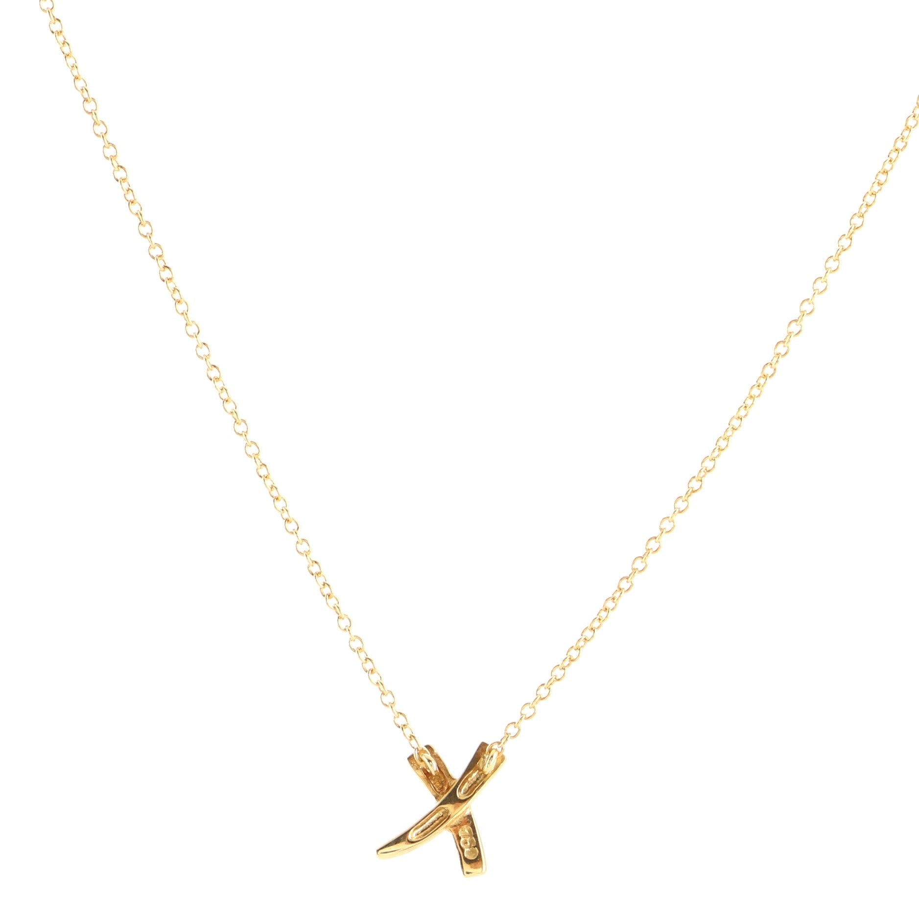 Paloma Picasso Graffiti X Pendant Necklace 18K Yellow Gold Small