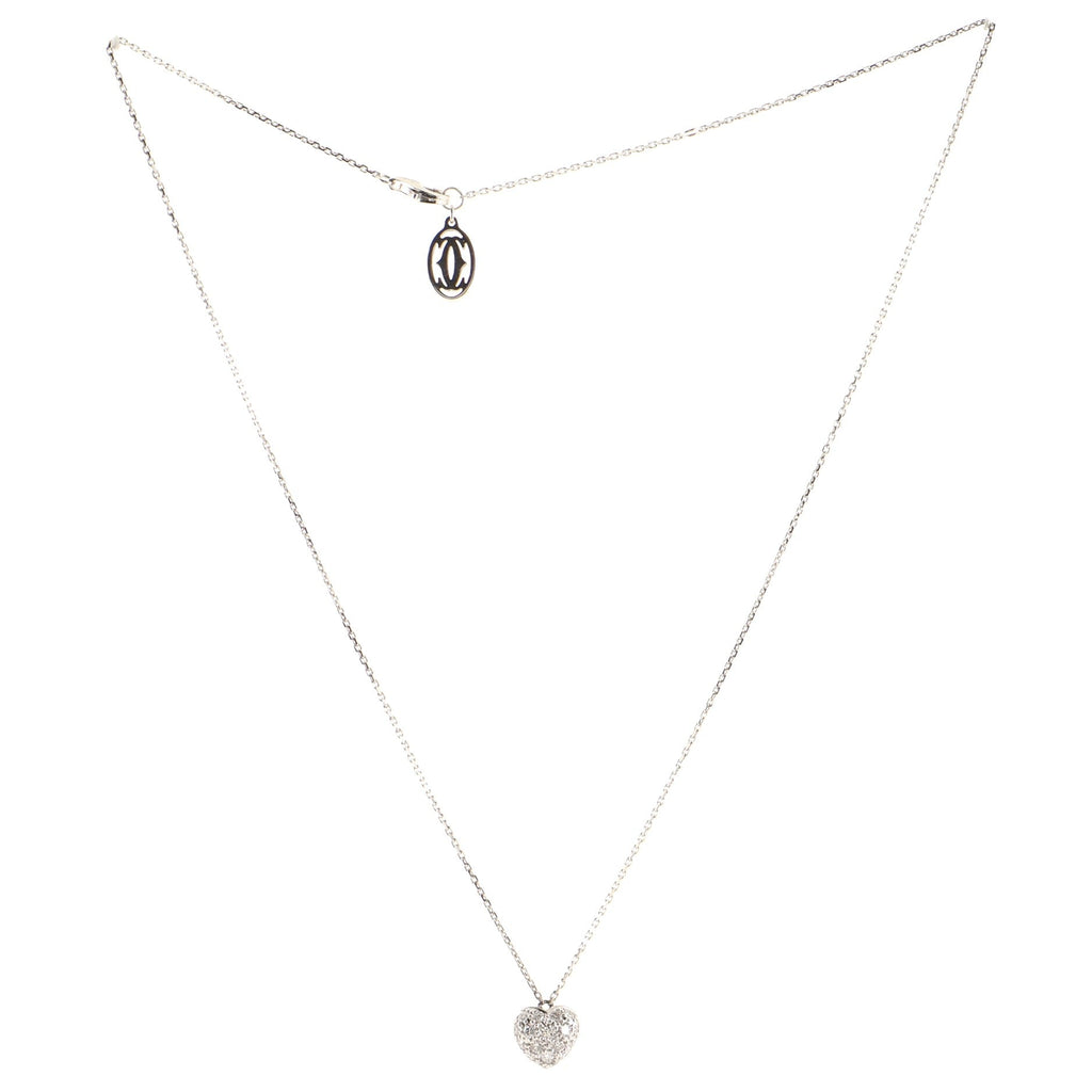 Heart Pendant Necklace 18K White Gold and Diamonds