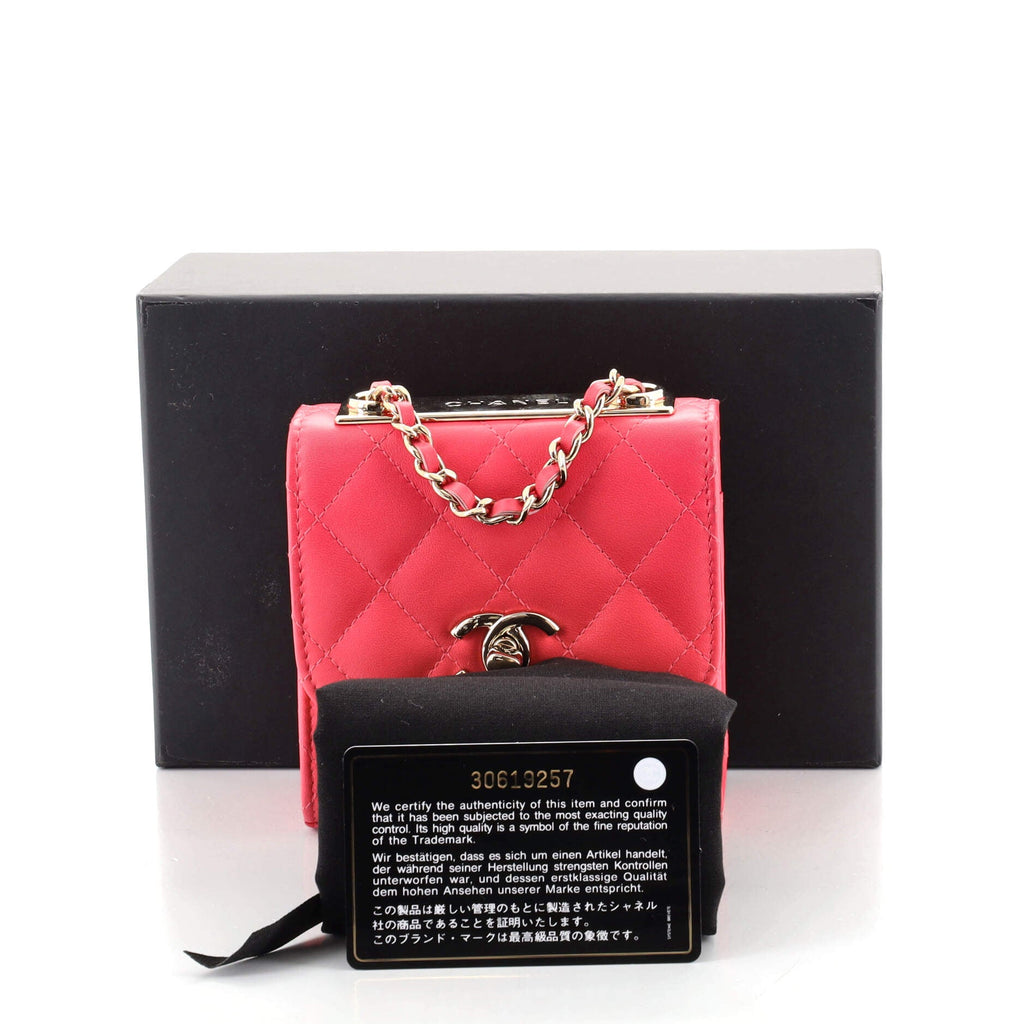 Trendy CC Clutch with Chain Quilted Lambskin Small