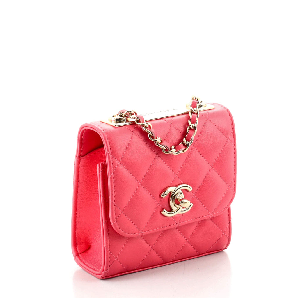 Trendy CC Clutch with Chain Quilted Lambskin Small