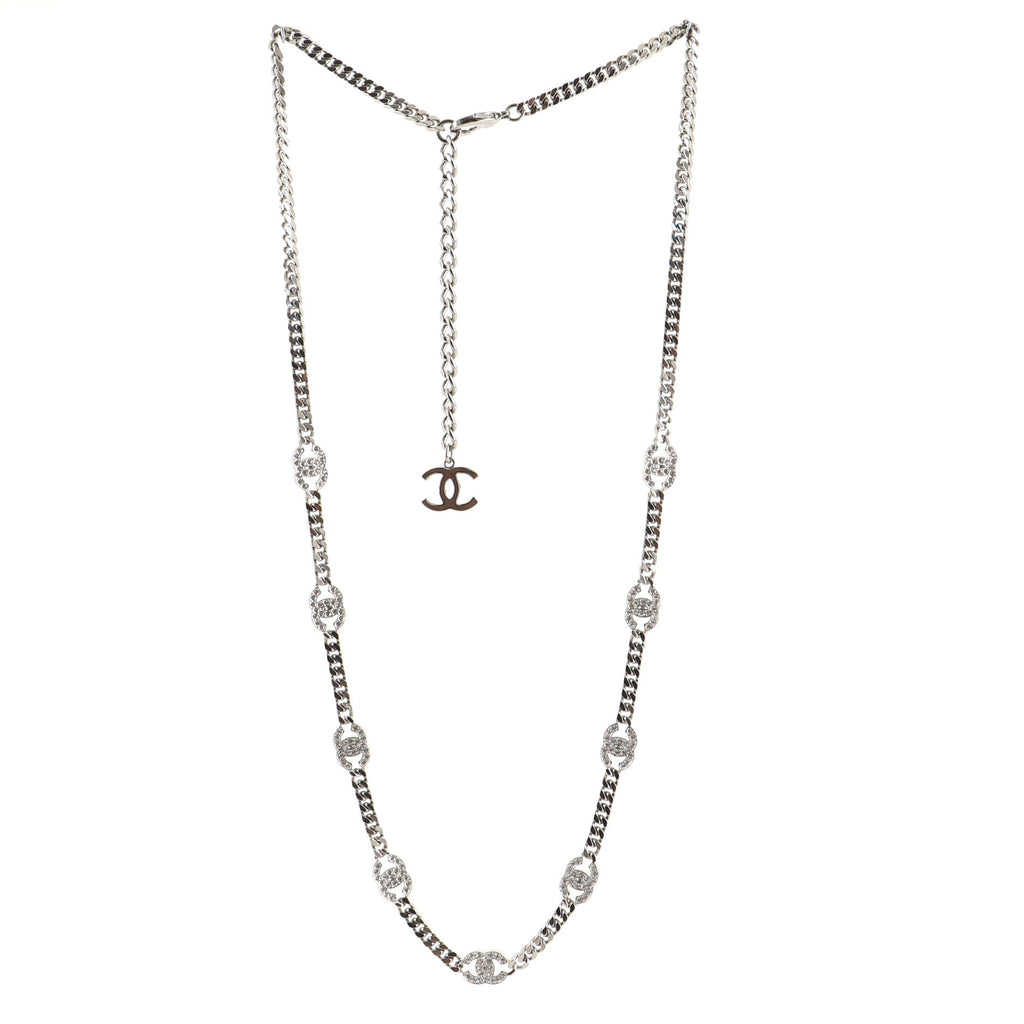 CC Station Chain Link Belt Ruthenium with Crystals 75