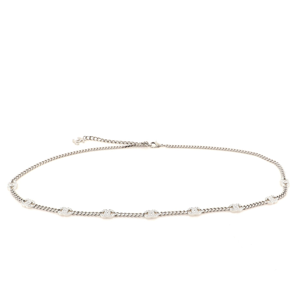 CC Station Chain Link Belt Ruthenium with Crystals 75